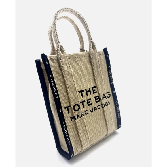 Marc Jacobs The Jacquard Mini Tote Bag in a beige canvas material New With Tags - Picture 3 of 11